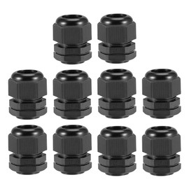 TA-VIGOR 10Pcs M25 x 1.5 Cable Gland, IP68 Waterproof Adjustable Plastic Nylon Wire Connectors Gland Joints for 12mm-15mm Cables, Locknut Stuffing Glands with Locknut and Washer – Black