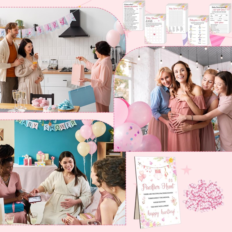 101PCS Dummy Hunt Baby Shower Game Sign Kit for Boys