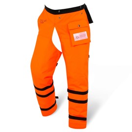 ZELARMAN Chainsaw Chaps, 8 Layer Protective Apron Wrap with Adjustable Belt & Gear Pocket, Chainsaw Pants for Loggers Forest Workers Class D (Medium)