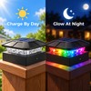 4-Pack RGB Solar Post Cap Lights for 3.5 & 4-Inch