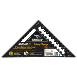 Johnson Level & Tool 1904-0700 Johnny Square Professional Easy-Read Aluminum Rafter Square, 7", Black, 1 Square