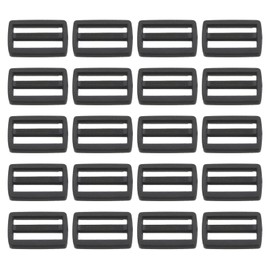 PATIKIL 5/8 Pulgadas Triple Deslizamiento Hebillas, 100 Paquetes Correas Cierre para Mochila Bolsa Cinturón, Negro