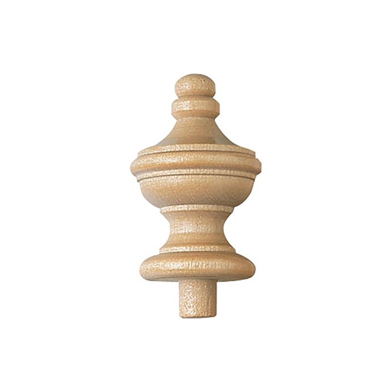 3-1/4 in x 1-1/2 in Birch Turned Finial