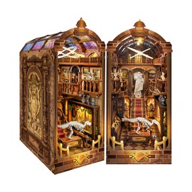 Quanquer DIY Book Nook Kit：DIY Dollhouse Booknook with LED Light - 3D Wooden Puzzle Miniature House Kits - Creative DIY Crafts for Adults - Bookshelf Insert Decor - Gifts Friends Festival(Museum)