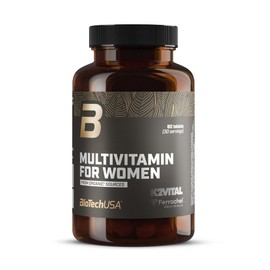 BioTechUSA Multivitamin for Women from Organic Source | 13 Types of Active Vitamins | 5 Types of Organic Trace Elements | 5 Plant extracts, 60 Tablets