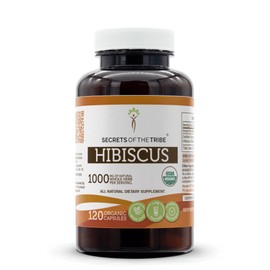 Secrets of the Tribe Hibiscus USDA Organic | Made with Vegetarian Capsules and Certified Organic Hibiscus (Hibiscus Sabdariffa) Dried Flower (120 Capsules)
