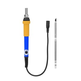 Electric Soldering Iron Adjustable Temperature Fast Heating DIY Kits 200-400℃ DC12-24V(Blue Yellow )
