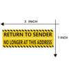 Return to Sender NO Longer at This Address Stickers,3X1 Inch