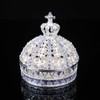 Metal Trinket Box Purple Crown Shape Shiny Elegant Exquisite Zinc