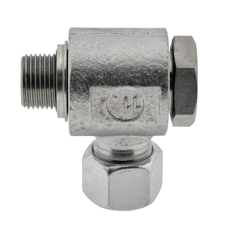 Angle Swivel Fitting 15 L M 18 x 1.5 Galvanised