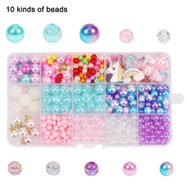 HIFOT bastelset kinder perlen schmuck basteln mädchen 400pcs+, DIY Einhorn Meerjungfrau Schmetterling Prinzessin halskette armband Schmuckherstellung set