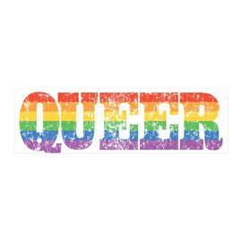 CafePress Retro Queer 42X14 Wall Peel 36x11 Wall Decal, Vinyl Wall Peel, Reusable Wall Cling