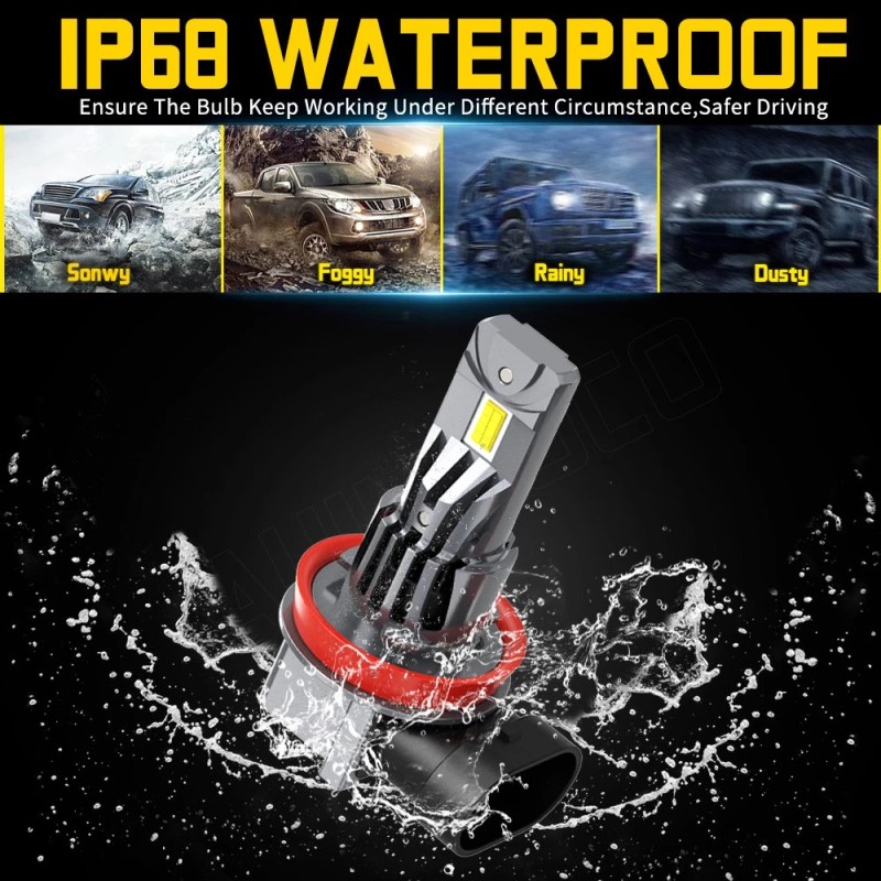 AUIMSOCO H11 H9 H8 LED Headlight Kit Low Beam Bulb