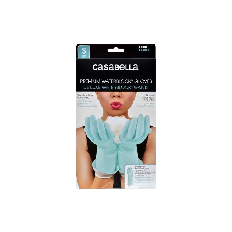 Casabella Waterblock Premium Gloves Aqua Blue, Small