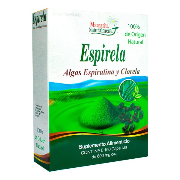 Espirela (Alga Espirulina Y Clorela) 150 Capsulas Margarita Naturalmente