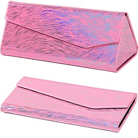 ADBGV Neutral Folding Eyeglass Case,PU leather Fold Glasses Case,With Eyeglasses Retainers nti-slip Silicone Cleaning Cloth