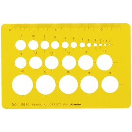 Uchida Template No.103M Circular Ruler with Ink Edge 1-843-0113