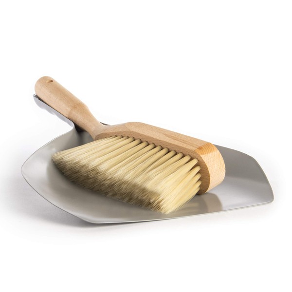 Traditional Dustpan & Brush Set | Crumb Sweeper | Small Metal Dustpan and Brush | Vintage Home Kitchen Accessories | Table Brush and Shovel