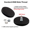 ULIBERMAG 2 x Rubber Coated Magnets with M8 Threaded Bolt