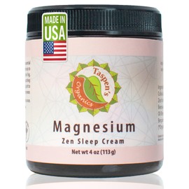 Taspen's Organics Magnesium Zen Sleep Cream with Organic Ingredients - Natural Sleep & Relaxation Formula - Moisturizing Formula- Cruelty-Free (4 oz)