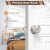 Estmoon 6 Pack Brushed Nickel Door Knobs, Privacy Door Lock
