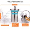 Kitchen Kite Glass Teapot Set with 4 Double Wall Teacups