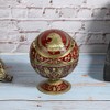 Innovetive Ashtray Wine Red Eagle Metal Globe with Lid Decorative