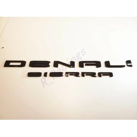 6Pcs Kit Door Denali HD Rear Denali Sierra Emblems Letter Badge 3D Nameplate Compatible with 2019-2026 Sierra 1500 2500HD 3500HD 86790675 86532074 (6pcs Glossy Black)