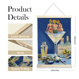 NQDWX Dirty Filthy Martini Hanging Flag - Cocktail Lover's Wall Decor for Home Bar College Apartment, 12x17 Inches Retro Canvas Banner with Wood Frame. (066)