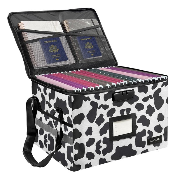 YeeCASE File Box with Lock, File Storage Organizer Box with