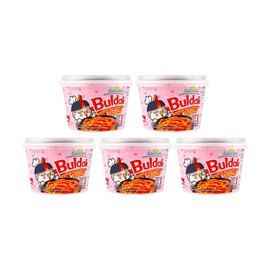 SAMYANG Korean Buldak Carbonara Topokki - Spicy Chicken and Cheese Flavor, 6.31oz*5 Pack【Value Pack】【Trending on TikTok】