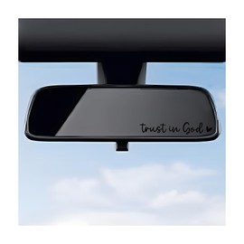 DXNQ 4 PCS Trust in God Rearview Mirror Decals, Automotive Vinyl Rear View Mirror Decorative Stickers, Waterproof Trust in God Stickers for Car Truck Laptop, Car Accessories (Black)