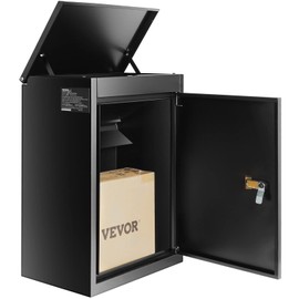 VEVOR Parcel Drop Boxes for Outside 15.4" x 10.6" x 20.5", Galvanized Steel Wall Mount Mailbox with Coded Lock, Anti-Theft Baffle, IPX3 Waterproof Lockable Large Mailbox for Porch, Curbside