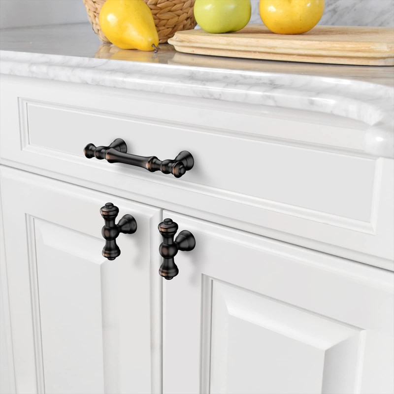Amerdeco 10 Pack Oil Rubbed Bronze Cabinet Pulls 3 Inch(76mm)