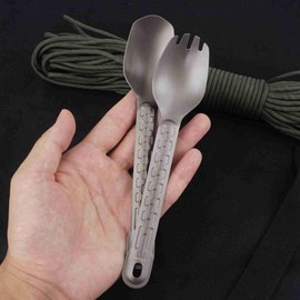 Titanium Spoon Camping Fork Camping Utensils Camping Spork with Non-Slip Handle Home Picnic Camping (Spoon)