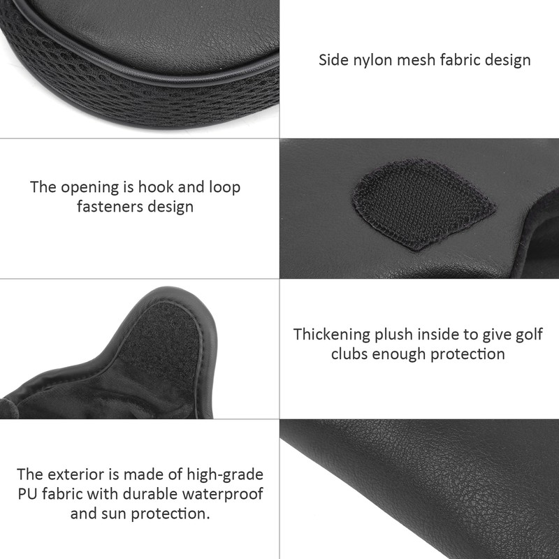 Golf Putter Protection Covers Headcover Semicircle PU Leather Guard Waterproof