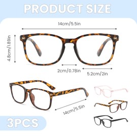 FZSECRIU Pack of 3 glasses without prescription women, glasses without strength, glasses without prescription men, glasses without prescription, fake glasses, glasses without prescription women, nerd