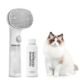 Stryfull Cat Hair Brush with Shampoo Foaming Dispenser, Adjustable Soft Silicone Bristles Cat Brush for Short & Long Haired Cats, Cat Brushes for Indoor Cats Shedding Grooming Cleaning