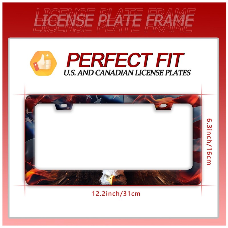 American Flag Eagle License Plate Frame Patriotic Eagle License Plate