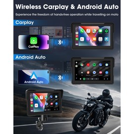 Motorrad CarPlay Android Auto Display 7 Zoll Motorrad Carplay Display für Motorräder mit Navigation, Motorr.ad Navi mit Siri/G-oogle Assistent, Bluetooth, IP67 Wasserdicht für Pendelnde Fahrt