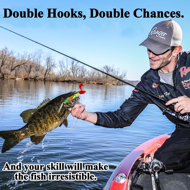 6 Pcs Fishing Lures Bait with Hooks, Pike Lures with