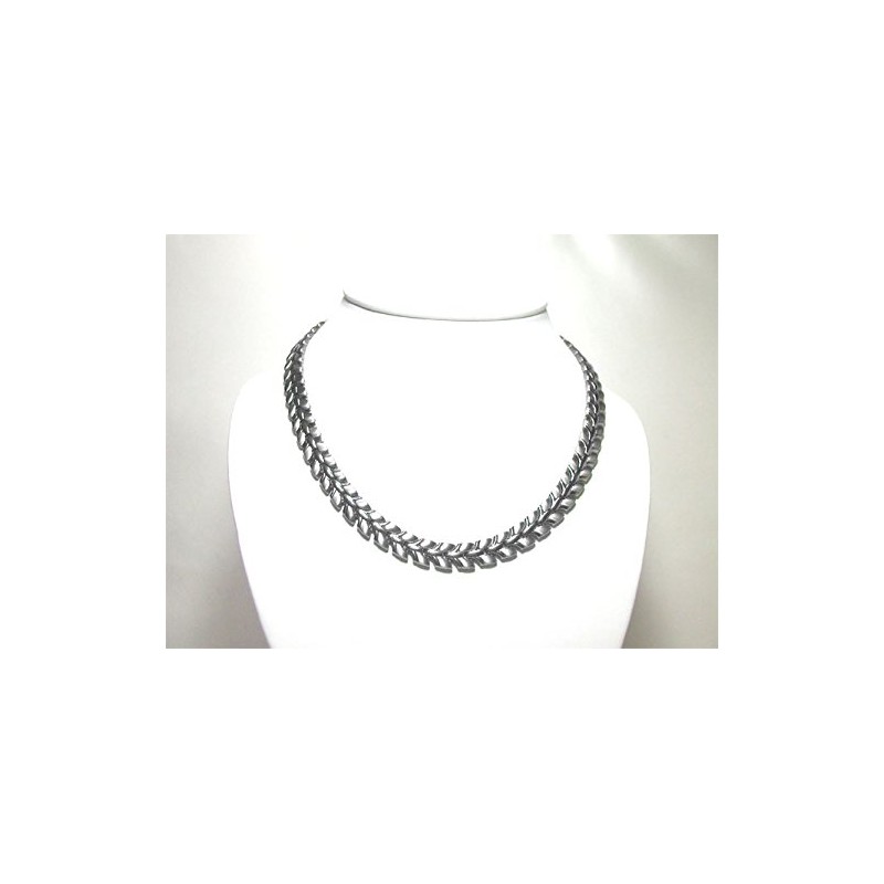 Solid Titanium "Olive Motif" Germanium Necklace