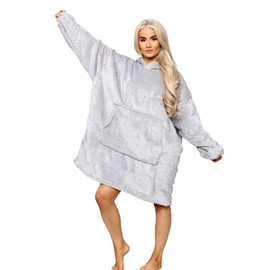 MS9 Women's Oversized Hoodie Wearable Blanket Hoodie Top With Sherpa Lining