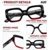 GUD 12-Pack Reading Glasses, Irregular Hexagon Design Readers For Women,