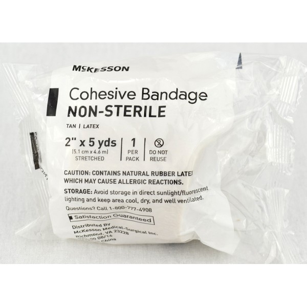 McKesson Cohesive Self Adherent Bandage 2"X5Yds Nonsterile Tan - Model 16-3202
