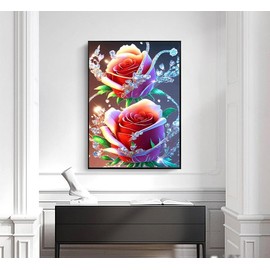 GXGLLPZBY 5D Diamond Painting Kits for Beginners,DIY 4 Pack Flower Diamond Art Kits for Adult, Full Round Diamond Dot Gem Art Kits,Home Wall Decoration 11.8x15.8 Inches