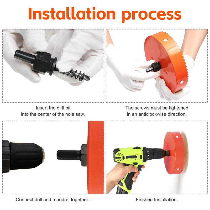 Hole Saw 130mm, Hole Saw with Drill Bit for Wood,