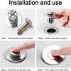 Universal Bathroom Sink Plugs, Sink Strainer Stopper for 33-38mm Drain