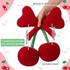 Beeveer Small Bow Cherry Throw Pillow Wool Cute Coquette Room