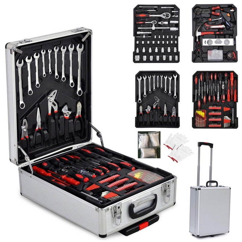 799pcs Aluminum Trolley Case Tool Set Silver - General Household